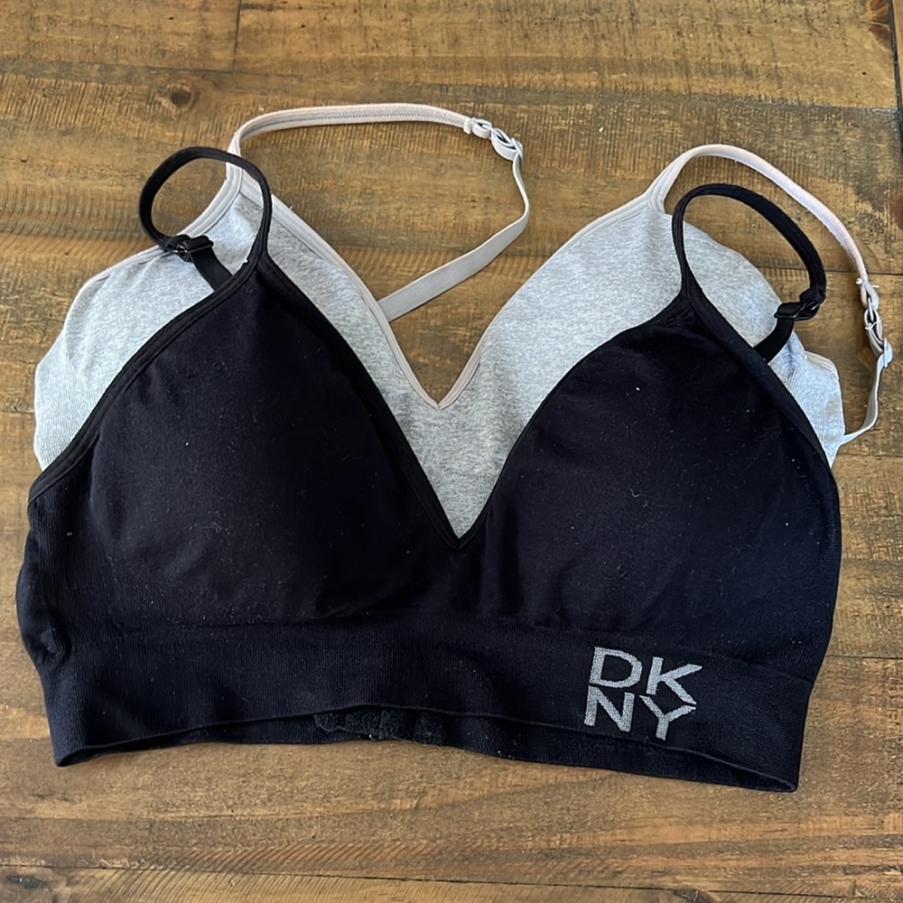 DKNY 2 Bras Gray & Black Padded